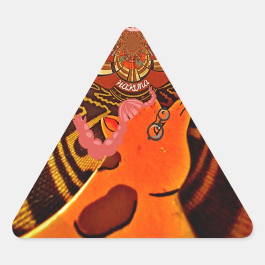 Grappige Giraffe: een caleidoscopische Afrikaanse Sticker (Voorkant)