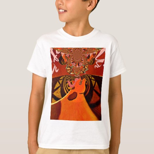 Grappige Giraffe: een caleidoscopische Afrikaanse  T-shirt (Voorkant)