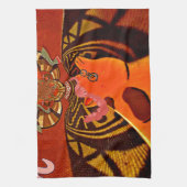 Grappige Giraffe: een caleidoscopische Afrikaanse  Theedoek (Verticaal)