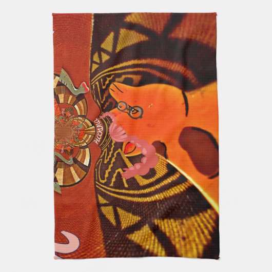 Grappige Giraffe: een caleidoscopische Afrikaanse  Theedoek (Verticaal)