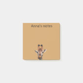 grappige giraffe en bruine achtergrond,aangepast post-it® notes (Voorkant)