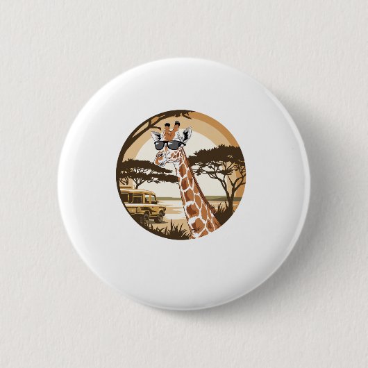 Grappige Giraffe Familie Zonnebrillen Zoo Afrika Ronde Button 5,7 Cm (Voorkant)