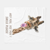 Grappige Giraffe fleece deken (Voorkant (Horizontaal))