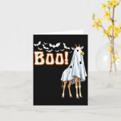 Grappige Giraffe Geest Boo Shirt Schattig Dier Hal Kaart (Gele Bloem)
