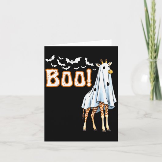 Grappige Giraffe Geest Boo Shirt Schattig Dier Hal Kaart (Voorkant)