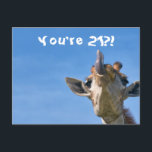 Grappige Giraffe Gelukkige 21e Verjaardag Briefkaart<br><div class="desc">Dit ontwerp bevat een grappige maar schattige afbeelding van een giraffe! Ideaal voor speciale gelegenheden zoals verjaardagen,  jubileumfeesten en meer. Als u het ontwerp wilt personaliseren door het bericht,  de leeftijd of het lettertype te wijzigen,  klikt u op 'Ontwerp bewerken'.</div>