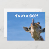 Grappige Giraffe Gelukkige 60e Verjaardag Briefkaart (Voorkant / Achterkant)