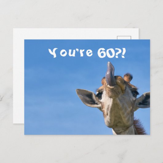 Grappige Giraffe Gelukkige 60e Verjaardag Briefkaart (Voorkant / Achterkant)