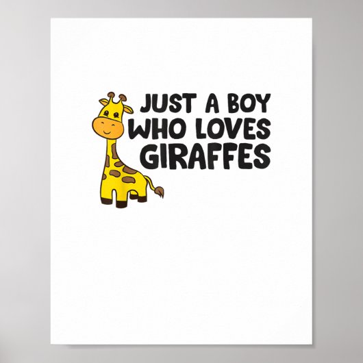 Grappige Giraffe Gewoon een Jongen Die van Giraffe Poster (Voorkant)