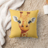 Grappige Giraffe Gezicht Geel Kinder Kamer Kwekeri Kussen (Deken)