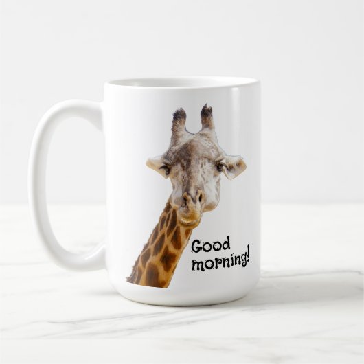 Grappige Giraffe Goedemorgen Groeten Wildlife Koffiemok (Links)