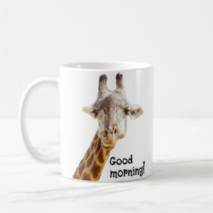 Grappige Giraffe Goedemorgen Groeten Wildlife Koffiemok