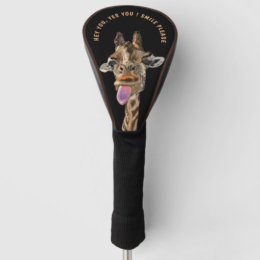Grappige Giraffe Golf Hoofddeksel Golfheadcover (Voorkant)