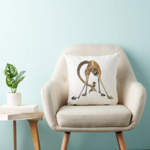 Grappige Giraffe Grafiek – Mooie & Coole Dieren On Kussen