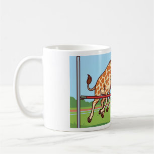 Grappige Giraffe Hoge Sprong Cartoon Koffiemok