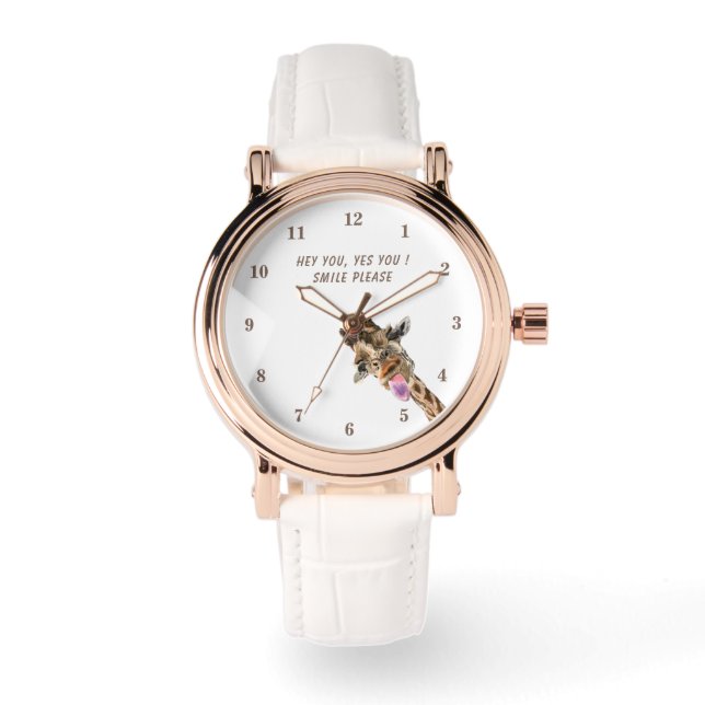Grappige Giraffe Horloge (Voorkant)
