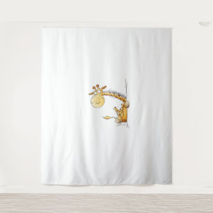 Grappige Giraffe Ik Schattige Cartoon Wild Dierenv Wandkleed