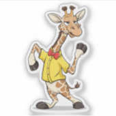 Grappige Giraffe illustratie Sticker (Voorkant)