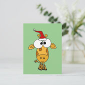 Grappige Giraffe in het Art. van Kerstmis van het Feestdagenkaart (Staand voorkant)