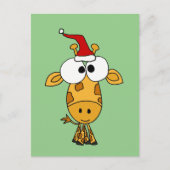 Grappige Giraffe in het Art. van Kerstmis van het Feestdagenkaart (Voorkant)