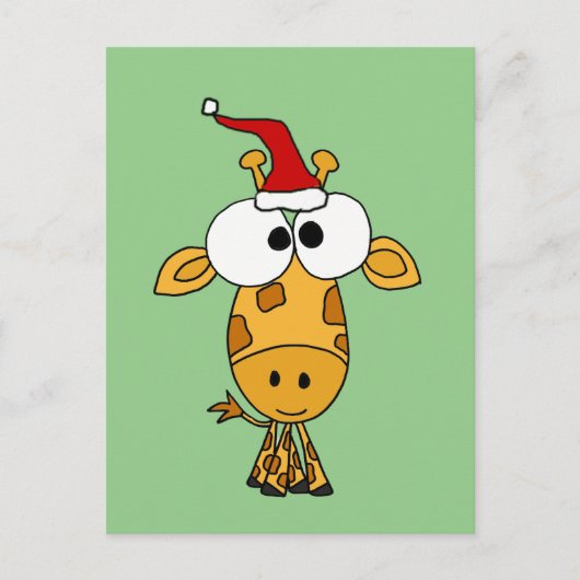 Grappige Giraffe in het Art. van Kerstmis van het Feestdagenkaart (Voorkant)