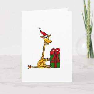 Grappige Giraffe in het Ontwerp van Kerstmis van Feestdagen Kaart
