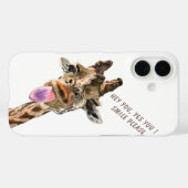 Grappige Giraffe iPhone Case - Aangepaste tekst (Achterkant (horizontaal))