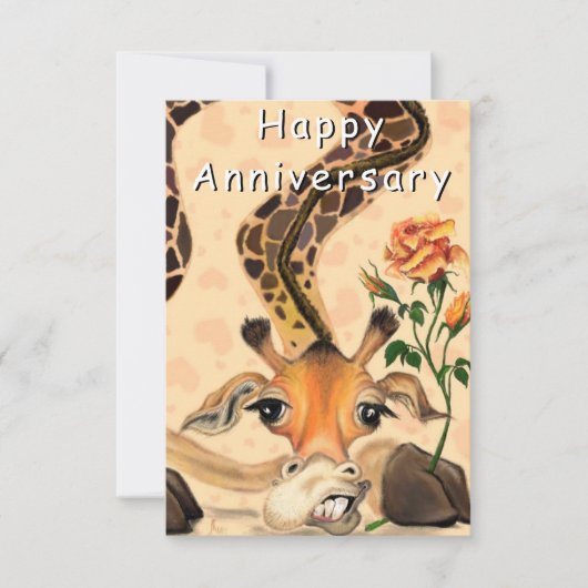 Grappige Giraffe Jubileum Kaart (Voorkant)