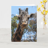 Grappige Giraffe Kaart, vrienden zijn alles! Kaart (Gele Bloem)