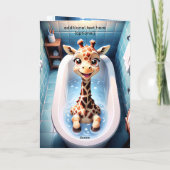 Grappige Giraffe kinderverjaardag Kaart (Achterkant)