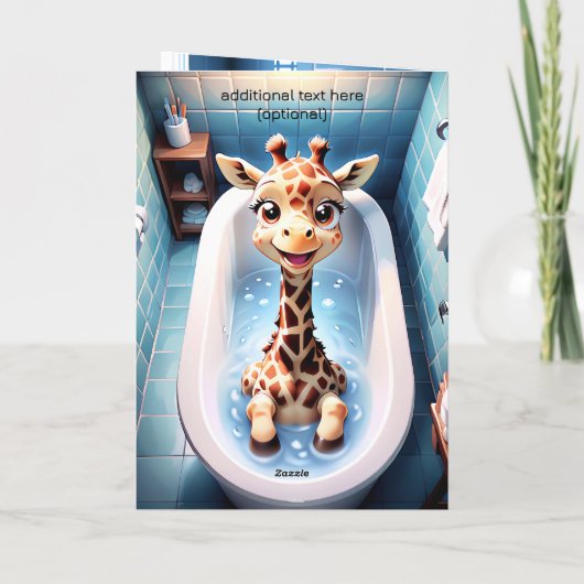 Grappige Giraffe kinderverjaardag Kaart (Achterkant)