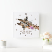 Grappige Giraffe Klok Glimlach - Aangepaste tekst (Huis)