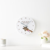 Grappige Giraffe Klok Glimlach - Aangepaste tekst (Huis)