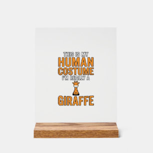 Grappige Giraffe Kostuum Vector T-shirt Ontwerp_1 Acryl Bord