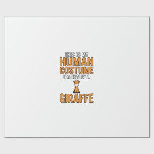 Grappige Giraffe Kostuum Vector T-shirt Ontwerp_1 Cadeaupapier