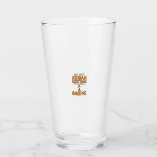 Grappige Giraffe Kostuum Vector T-shirt Ontwerp_1 Glas (Voorkant)