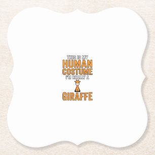 Grappige Giraffe Kostuum Vector T-shirt Ontwerp_1 Kartonnen Onderzetters