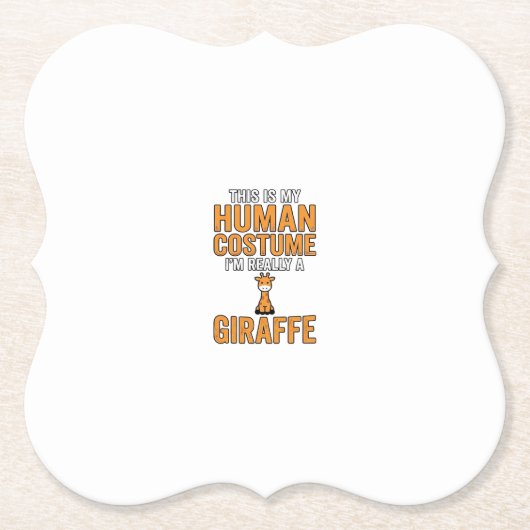 Grappige Giraffe Kostuum Vector T-shirt Ontwerp_1 Kartonnen Onderzetters (Voorkant)