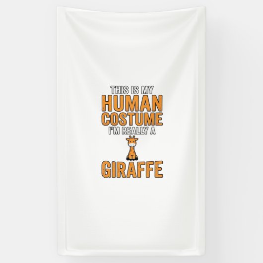 Grappige Giraffe Kostuum Vector T-shirt Ontwerp_1 Spandoek (Verticaal)