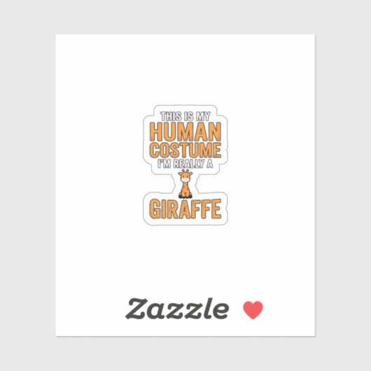Grappige Giraffe Kostuum Vector T-shirt Ontwerp_1 Sticker (Vel)