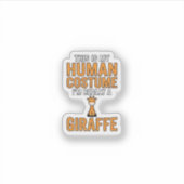 Grappige Giraffe Kostuum Vector T-shirt Ontwerp_1 Sticker (Voorkant)