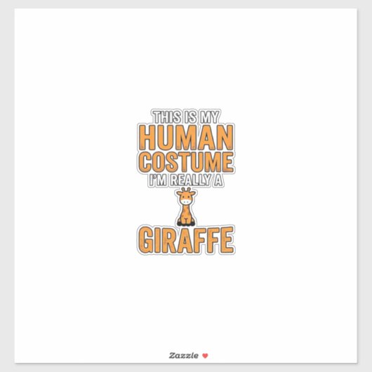 Grappige Giraffe Kostuum Vector T-shirt Ontwerp_1 Sticker (Vel)