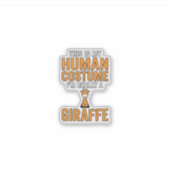 Grappige Giraffe Kostuum Vector T-shirt Ontwerp_1 Sticker (Voorkant)