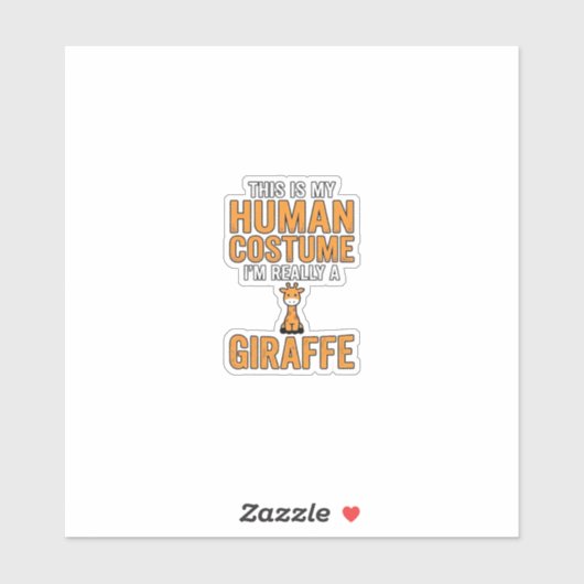 Grappige Giraffe Kostuum Vector T-shirt Ontwerp_1 Sticker (Vel)