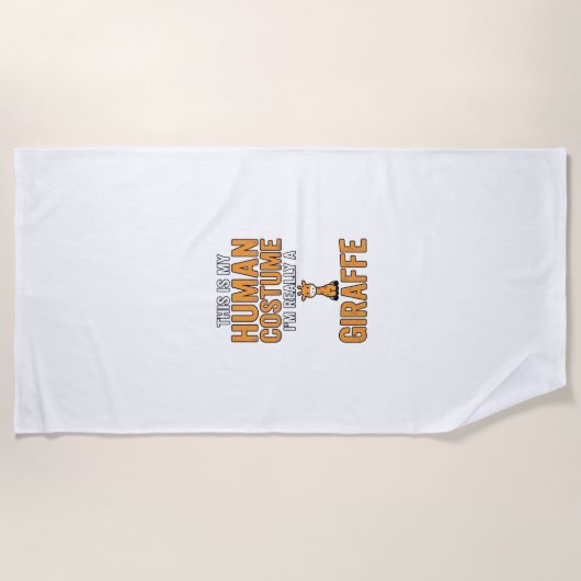 Grappige Giraffe Kostuum Vector T-shirt Ontwerp_1 Strandlaken (Voorkant)