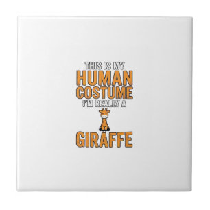 Grappige Giraffe Kostuum Vector T-shirt Ontwerp_1 Tegeltje