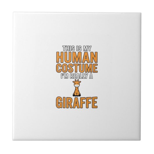 Grappige Giraffe Kostuum Vector T-shirt Ontwerp_1 Tegeltje (Voorkant)