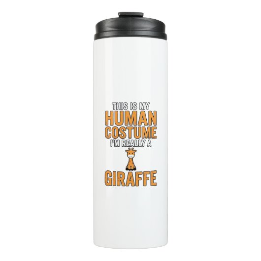 Grappige Giraffe Kostuum Vector T-shirt Ontwerp_1 Thermosbeker (Voorkant)