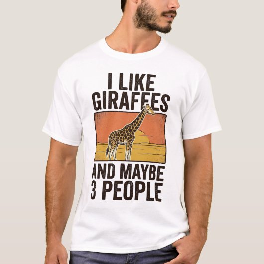 Grappige Giraffe Liefhebber Vintage Gravure Shirt  (Voorkant)