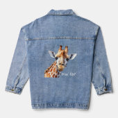 Grappige giraffe liefhebbers, hoe gaat het? denim jacket (Achterkant)